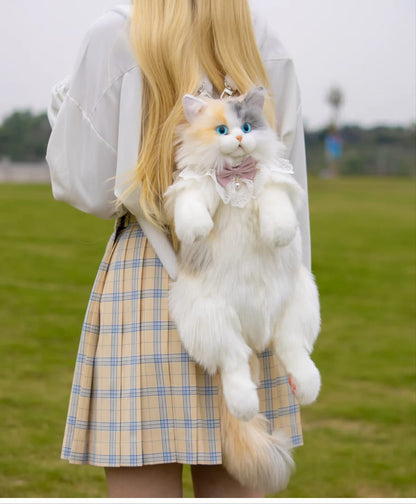 Fairy Light Calico Cat Backpack –Handmade Glowing Plush Gift