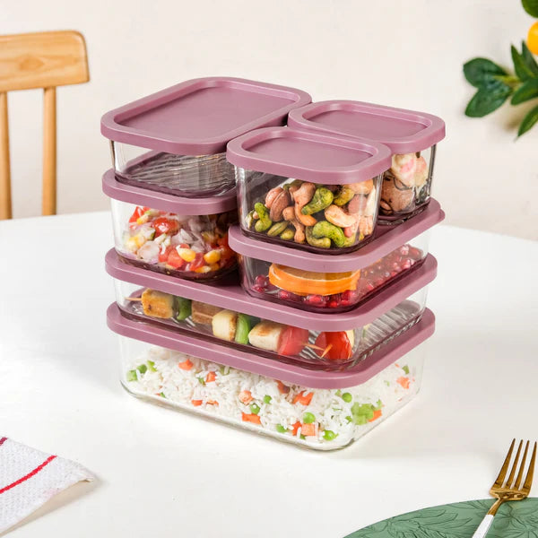 Groovo Stackable Food Storage Containers Set Of 7 S 310ml M 520ml L 750ml XL 1200ml XXL 1700ml