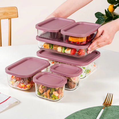 Groovo Stackable Food Storage Containers Set Of 7 S 310ml M 520ml L 750ml XL 1200ml XXL 1700ml