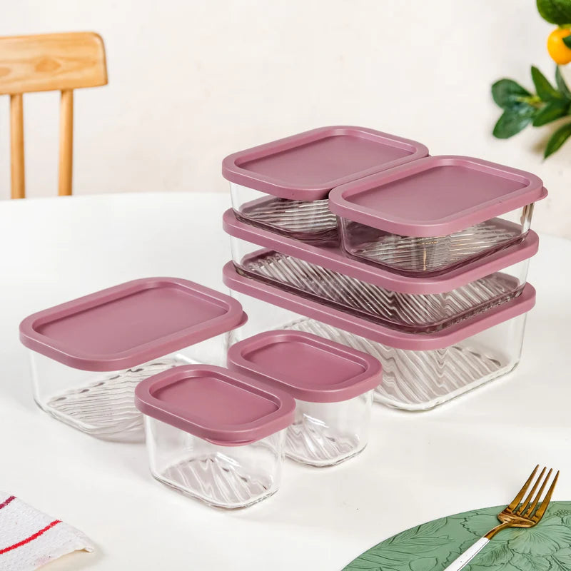 Groovo Stackable Food Storage Containers Set Of 7 S 310ml M 520ml L 750ml XL 1200ml XXL 1700ml