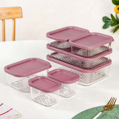 Groovo Stackable Food Storage Containers Set Of 7 S 310ml M 520ml L 750ml XL 1200ml XXL 1700ml